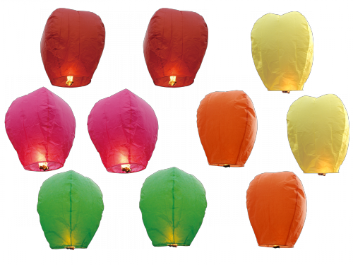 Sky Lanterns - Png Of Sky Lanterns (500x375), Png Download
