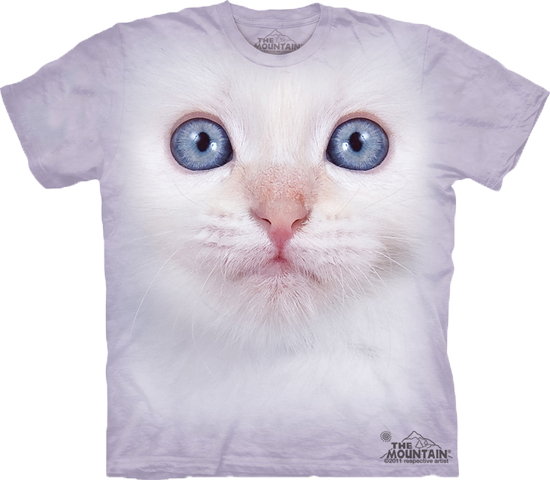 White Kitten Face Available Now At Novelty Everywear - Animal Face T Shirts Cat (550x480), Png Download