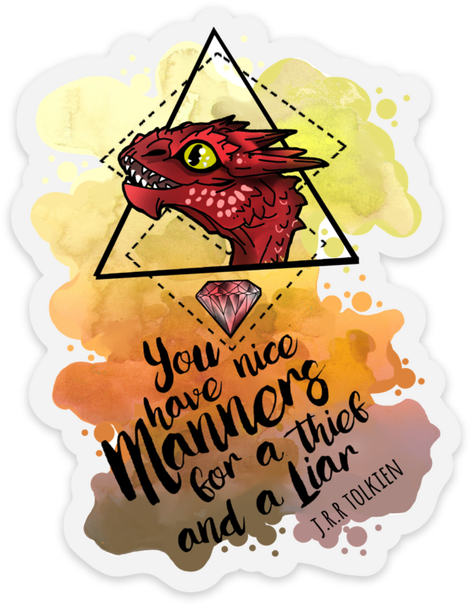 The Smaug Sticker Is - Illustration (498x634), Png Download