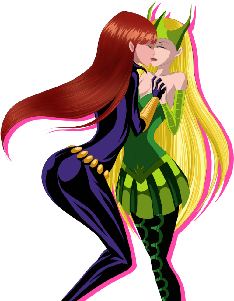 Marvel Femslash Images Enchantress/black Widow Hd Wallpaper - Cartoon (798x1002), Png Download