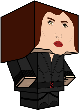 Black Widow Paper Toy - Paper Model (500x500), Png Download