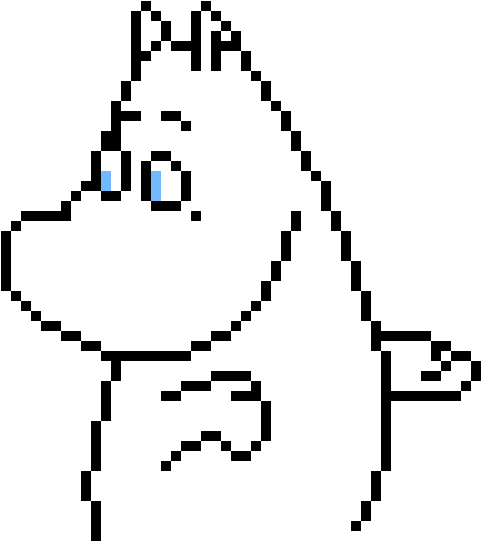 Yg Moomin - Moomin Pixel Art (490x580), Png Download