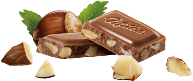 Almondy Milka Schokoladen Und Haselnuss Torte (616x260), Png Download