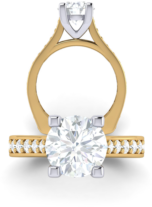 010508 Yg 2v - Engagement Ring (870x870), Png Download