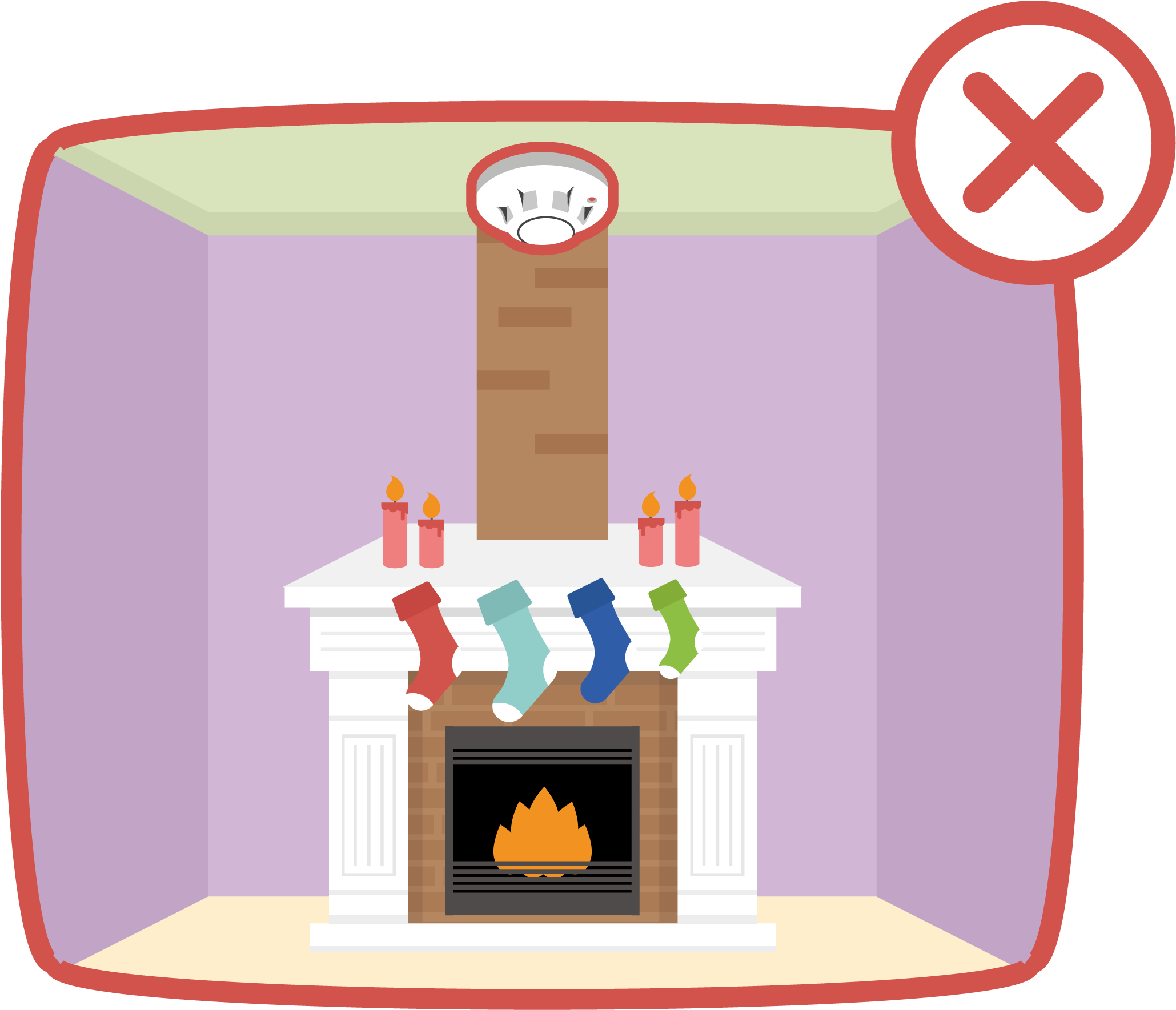 Smoke Detector Fireplace - Fireplace (2517x2167), Png Download