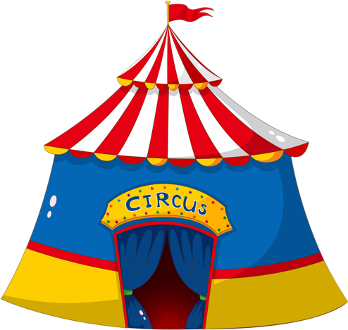 Цирк - Colorful Circus Tent (500x471), Png Download
