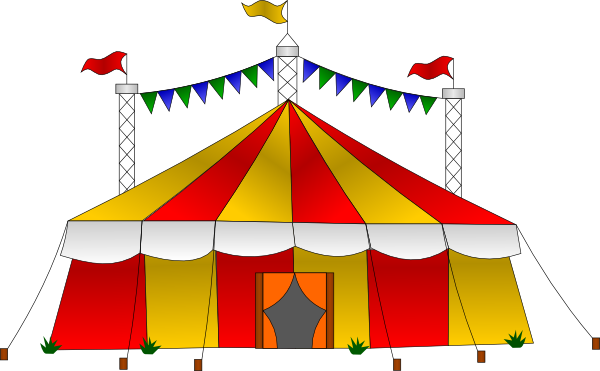 Circus Tent Cartoon Png (600x371), Png Download