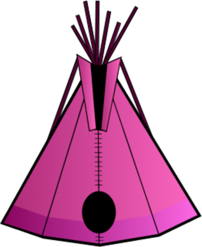 Girls Camping Clipart Set In Pink Glamping Clip Art - Teepee Clip Art (400x489), Png Download