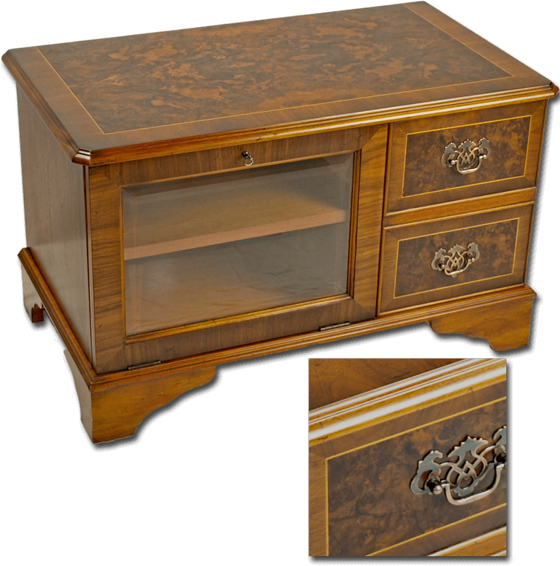 Regency Tv Stand With Glass Door - Furniture (800x800), Png Download