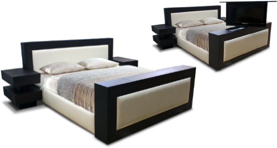 The Austin Tv Bed - Beds With Tv Built (600x400), Png Download