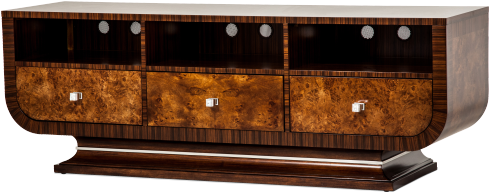 Amini Cloche Tv Stand Bourbon - Aico Cloche Tv Stand By Michael Amini (600x510), Png Download