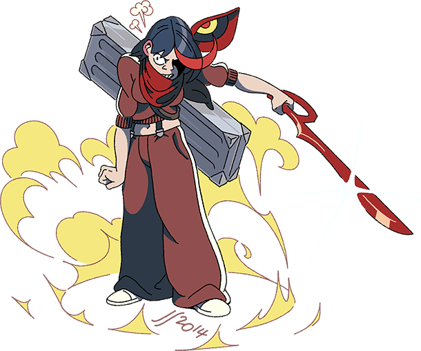 Fanart Of Matoi Ryuuko, Protagonist Of The Anime Series - Matoi Ryuuko Png (610x509), Png Download