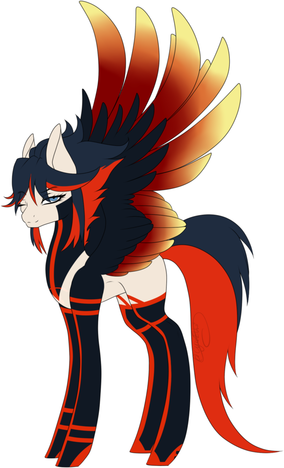 Asembr-a, Female, Kill La Kill, Mare, Pegasus, Ponified, - Ryuko And Satsuki Mlp (743x1024), Png Download