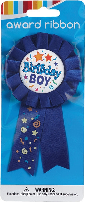 Birthday Boy Ribbon - Way To Celebrate Birthday Boy Award Ribbon-blue (750x750), Png Download