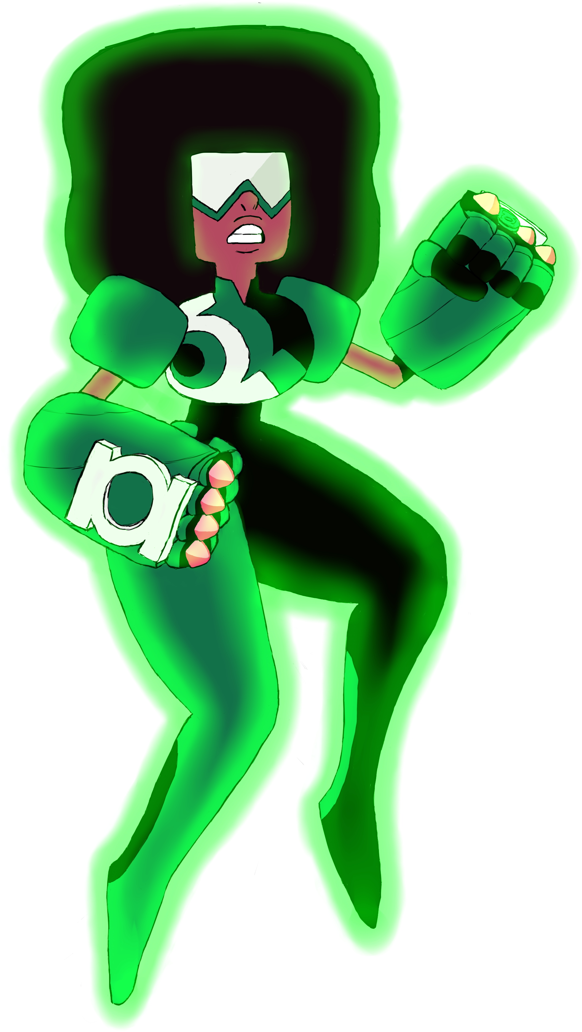 Green Lanterns On Crossoverlanterns Deviantart - Green Sapphire Steven Universe (2000x3600), Png Download