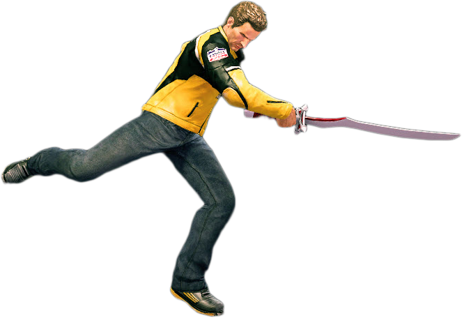 Dead Rising Katana Sword Jump - Sword Swing Jump (663x456), Png Download