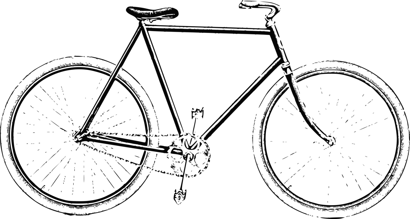 Bicycle Clipart Bicycle Ready To Use Old Fashioned - Vintage Bicycle Drawing Png (1401x750), Png Download