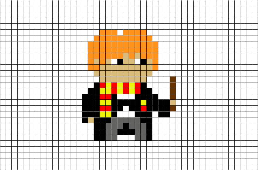Ron Weasley Pixel Art (880x581), Png Download