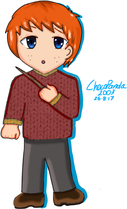 Ron Weasley Chibi By Chocopanda2003 - Ron Weasley Cartoon (1032x774), Png Download