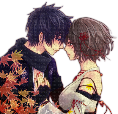 Kaito & Meiko Tsugai Kogarashi - Couple Anime Short Hair Girl (400x392), Png Download