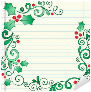 Christmas Holly Berry And Leaves Border Vector Design - Border Design For Project (400x400), Png Download