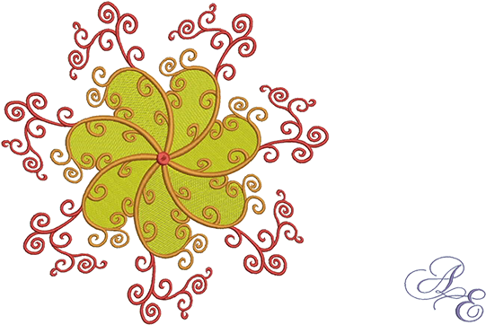 Curly Vine Flower - Flower (722x361), Png Download