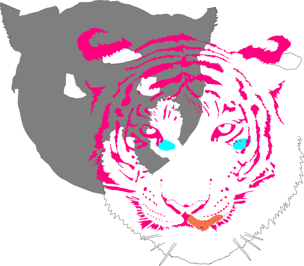 Black And White Tiger Png (600x525), Png Download
