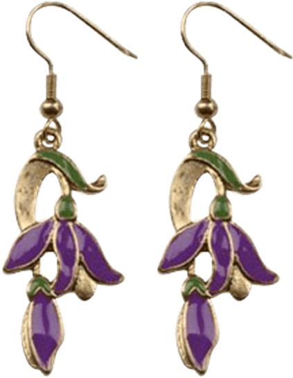 Flower Vine Earrings - Earring (555x555), Png Download