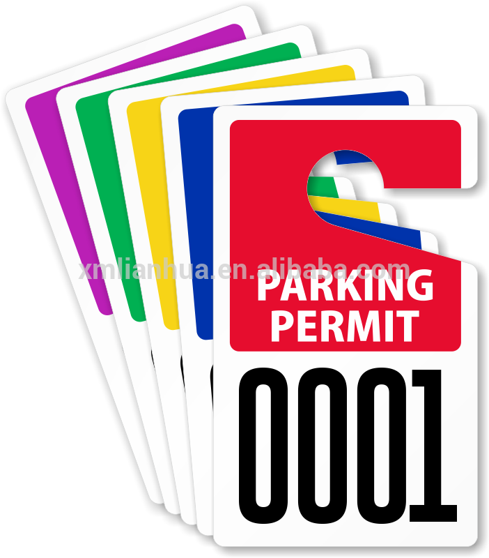 Parking Permit Cardboard Paper Hanging Sign Advertising - Parking Permit (702x800), Png Download