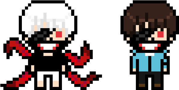Kaneki Ken Danganronpa Pixel Arts - Kaneki Ken In Pixel Art (670x350), Png Download