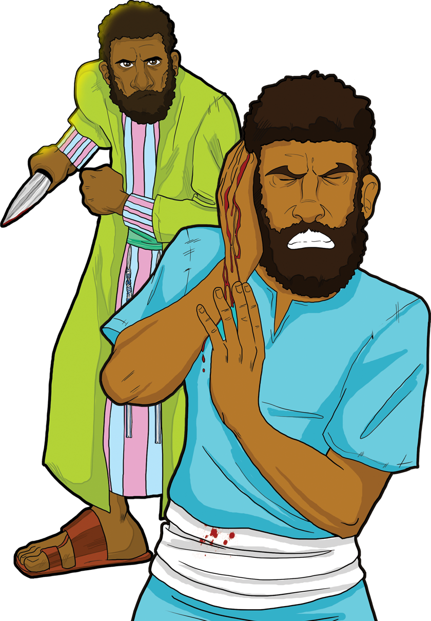 Peter In Gethsemane - Ear Cut Off With A Sword (840x1210), Png Download