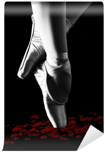 A Ballet Dancer Standing On Toes On Rose Petals With - Stock Photography (400x400), Png Download