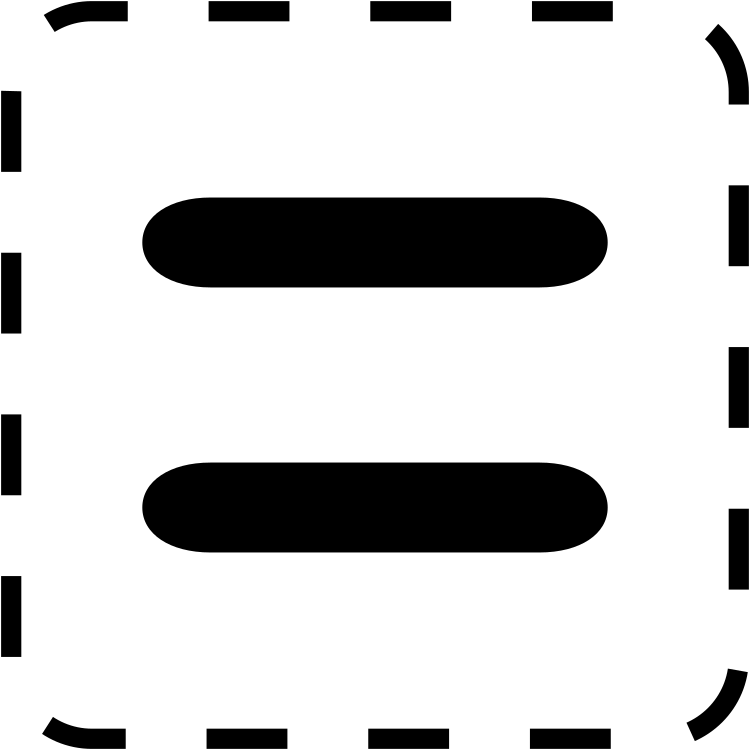 Black Equals Sign On White Rounded Square With Black - Equals Sign (768x768), Png Download