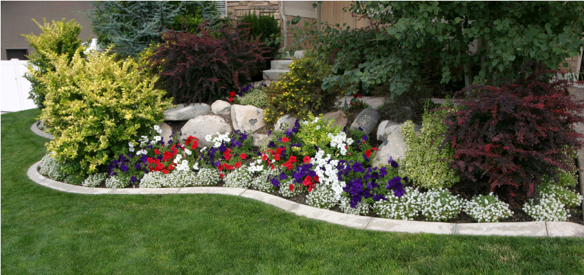 Al Sharafi Group - Front Yard Flower Box Design (1200x400), Png Download