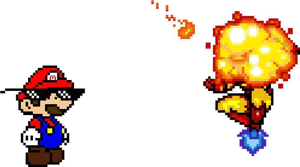 Mario Chucks A Fireball - Nintendo (1024x576), Png Download