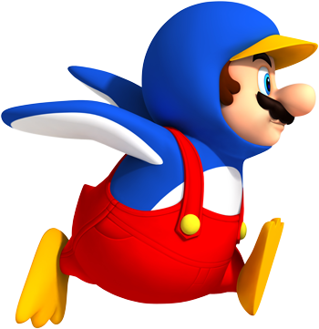 I Mean, Look At How Cute It Is No Reason It Shouldn't - Penguin Suit Mario (350x361), Png Download