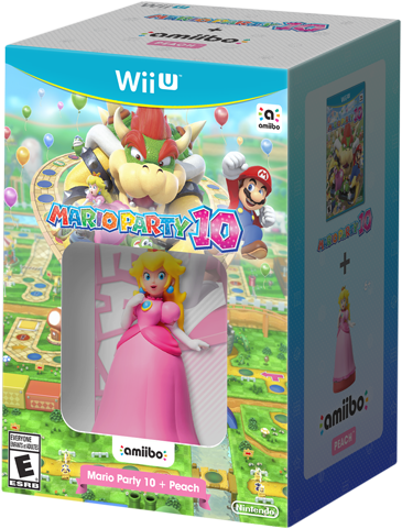 Mario Party 10 Peach Amiibo Box Art - Mario Party 10 + Peach Amiibo - Wii U (640x480), Png Download