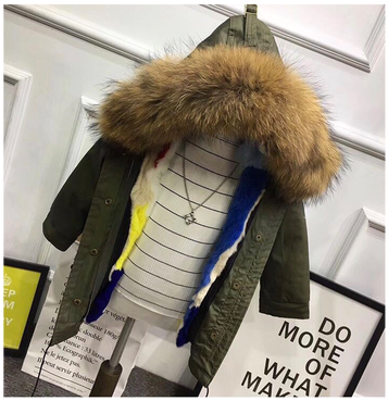 Unisex Rabbit Fur Lining And Fox Fur Hoodie - Fur Clothing (498x588), Png Download