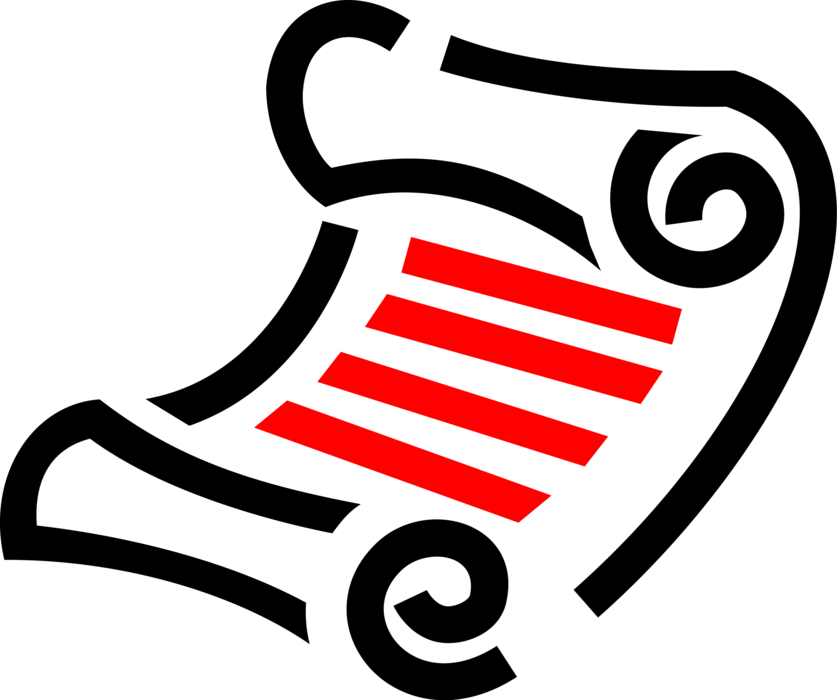 Vector Illustration Of Parchment Or Papyrus Scroll (837x700), Png Download