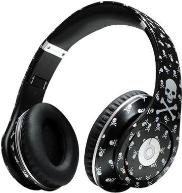 Beats By Dre Studio Skull Black Limited Edition Headphones - Beats Headphones Skulls (400x420), Png Download