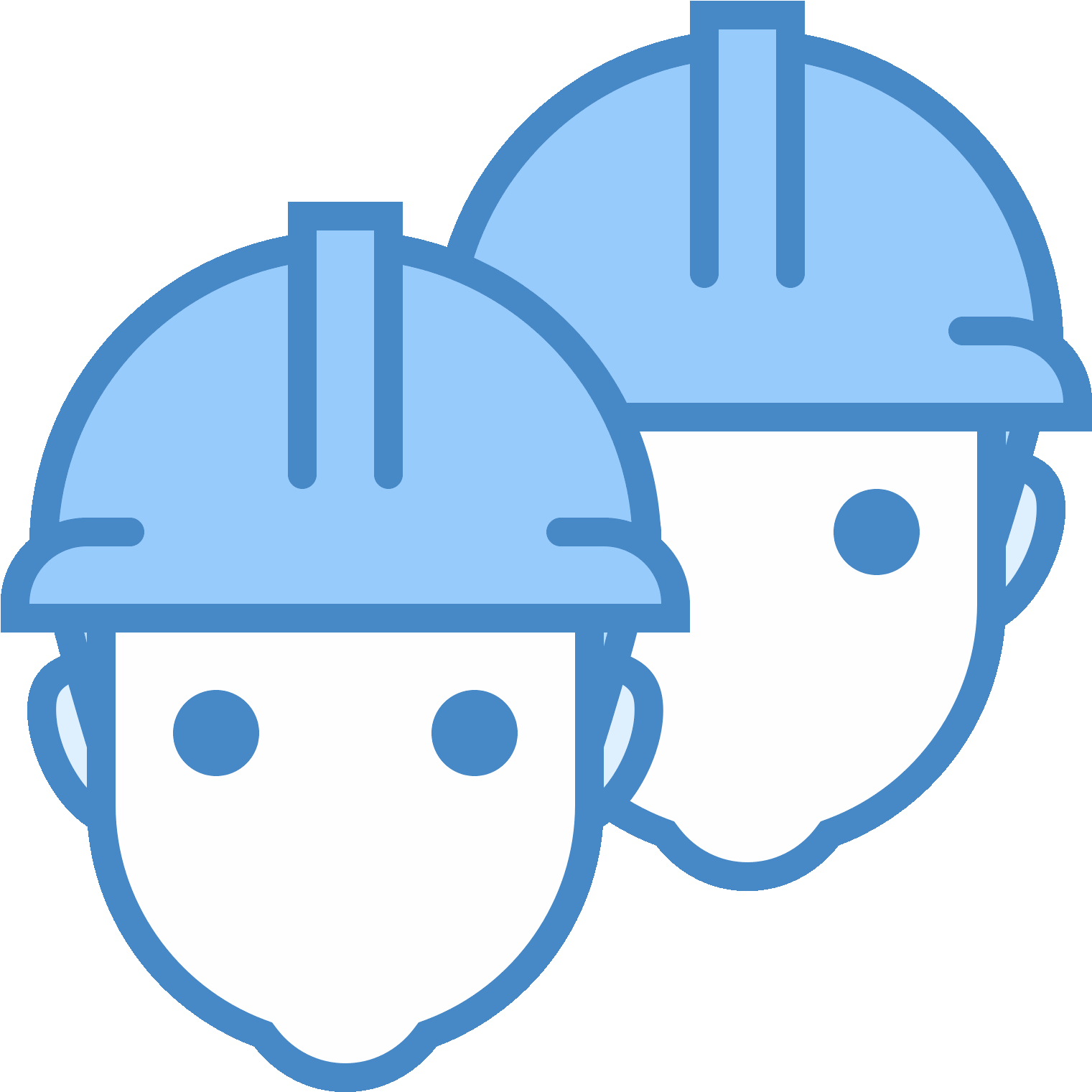 Bob Construction Helmet Safety - Workers Blue Icon (1600x1600), Png Download