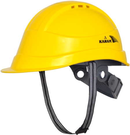Karam Yellow Safety Helmet, Construction - Karam Safety Helmet (466x500), Png Download