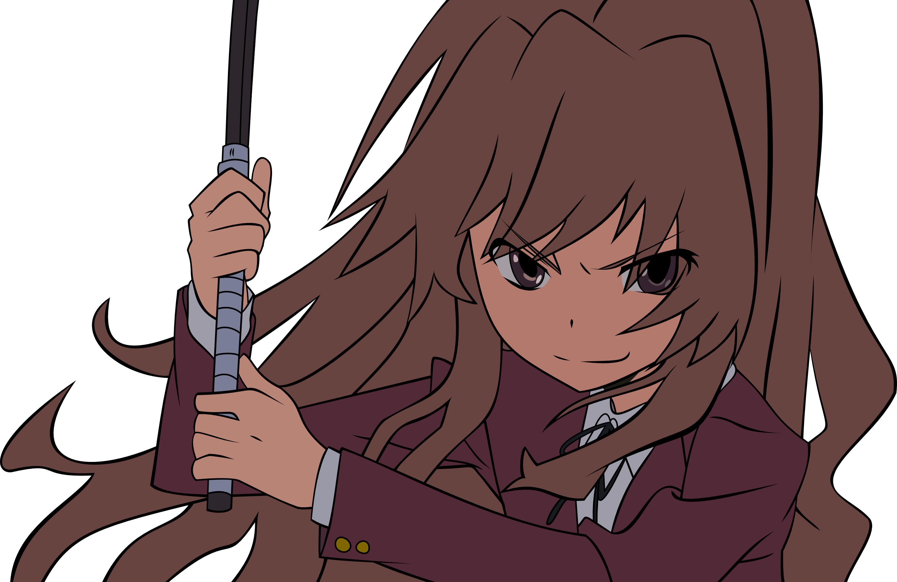 Aisaka Taiga Vector - Toradora Taiga Sword Transparent (3010x1953), Png Download