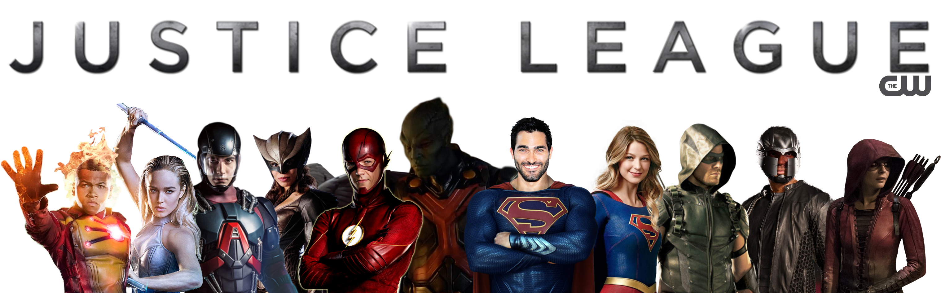 Cw's Justice League - Justice League Cast Png (3125x945), Png Download