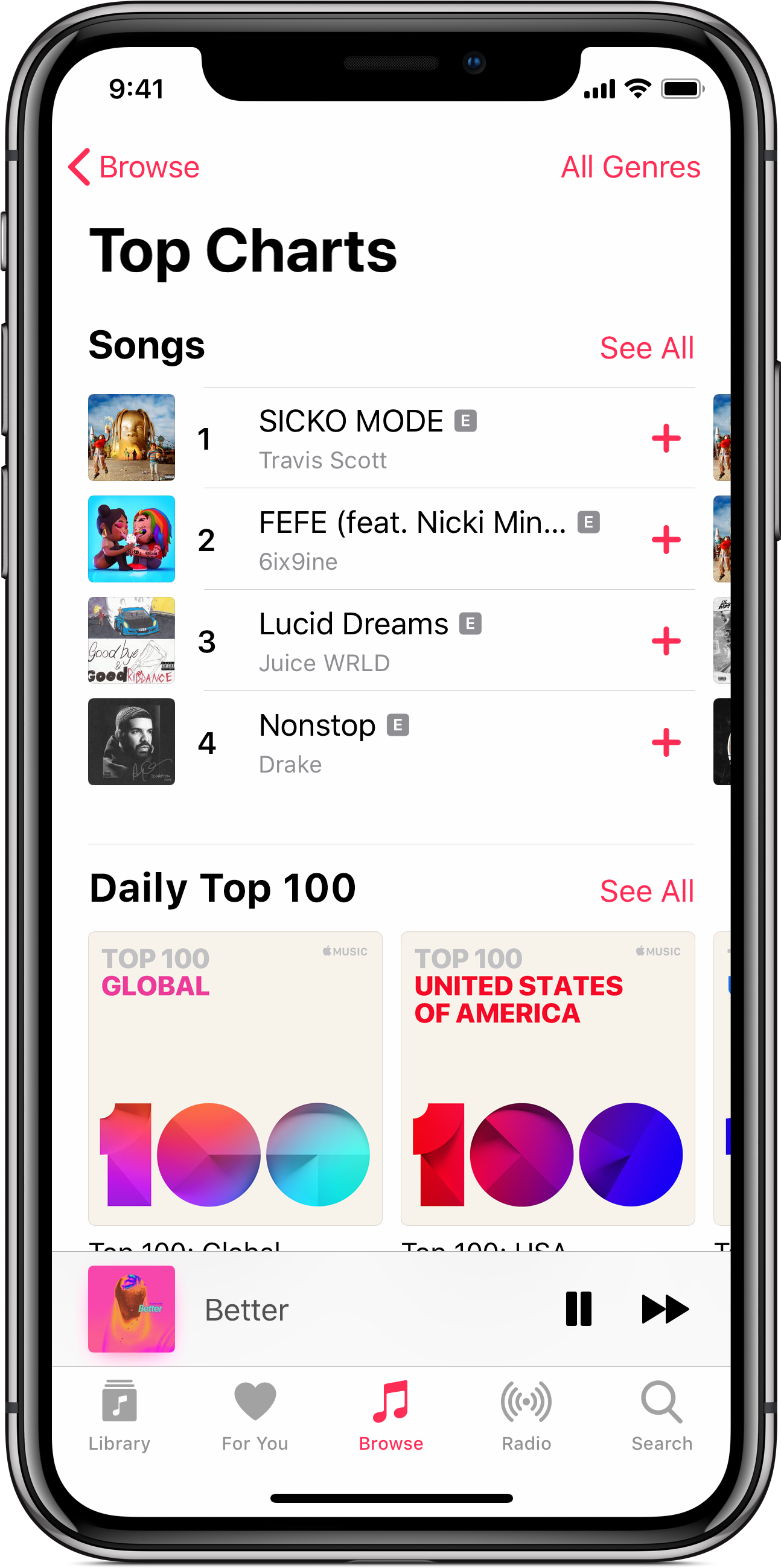 Apple Music Launches A 'top Charts' Playlist Series - Apple Music Top Charts (1497x2809), Png Download