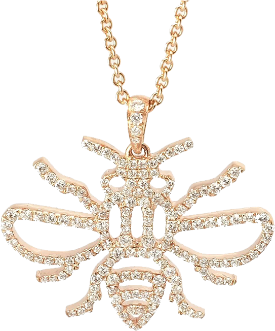 Diamond-studded 'manchester Bee' Pendant Necklace In - Locket (750x750), Png Download