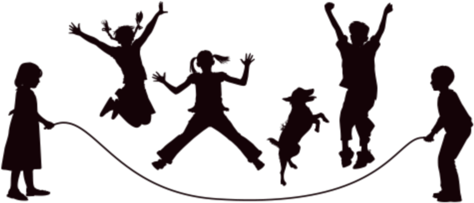 Ftestickers Children Jumprope Jumping Silhouette Freet - Png Kids Silhouettes (1024x1024), Png Download
