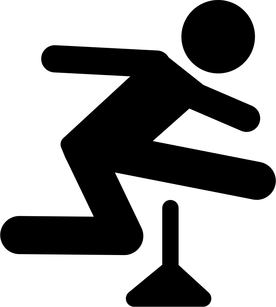 Athlete Jumping Silhouette - Athlete Icon (880x981), Png Download