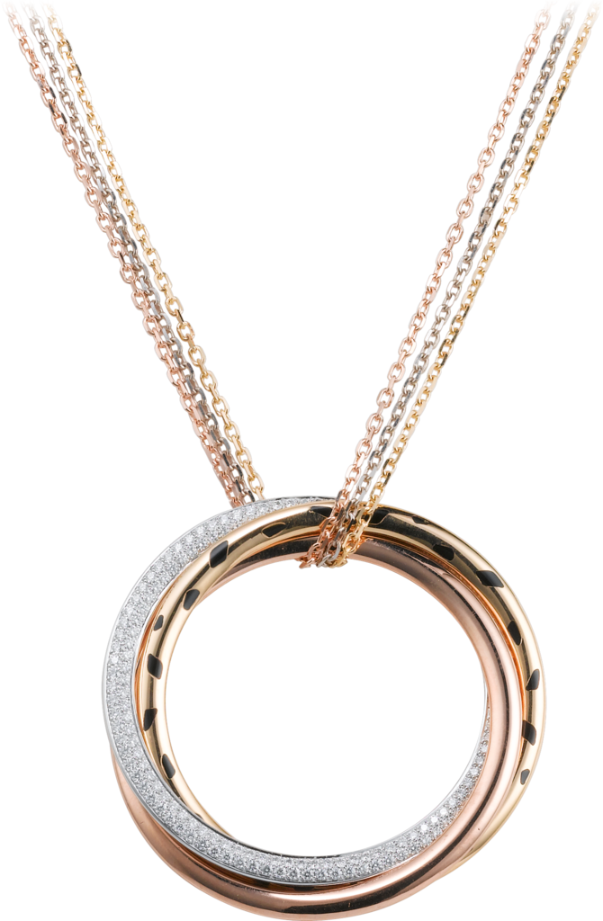 Trinity Necklacewhite Gold, Yellow Gold, Pink Gold, - Cartier Necklace Trinity (670x1024), Png Download