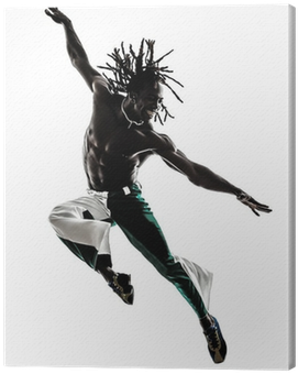 Black Man Dancer Dancing Jumping Silhouette Canvas - Danseur Brésilien (400x400), Png Download